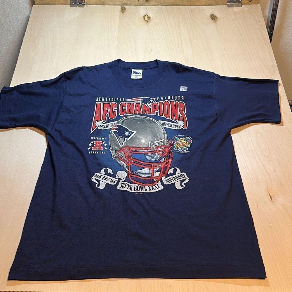 Vintage 1997 Pro Player NFL‎ New England Patriots AFC Champions T-Shirt size XL